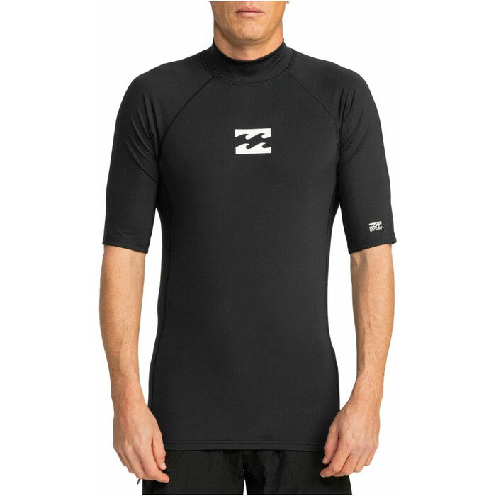 2024 Billabong Hombres Waves All Day UV50 Chaleco De Lycra De Manga Corta EBYWR00101 - Black