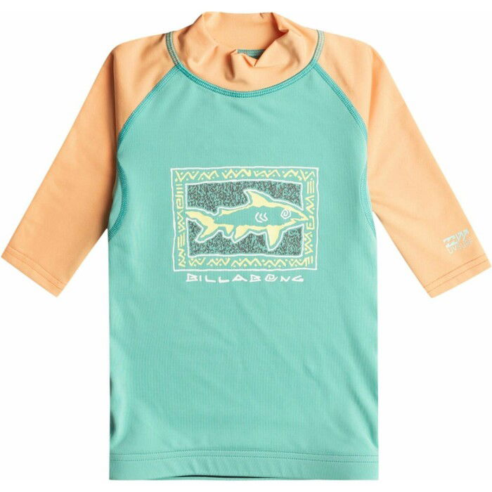 2024 Billabong Toddler Sharky UV50 Short Sleeve Rash Vest EBTWR03001 - Poolside Blue