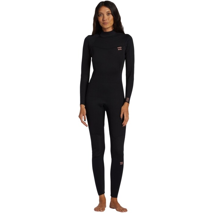 2024 Billabong Womens 4/3mm FOIL Back Zip Wetsuit ABJW100185 - Washed Black