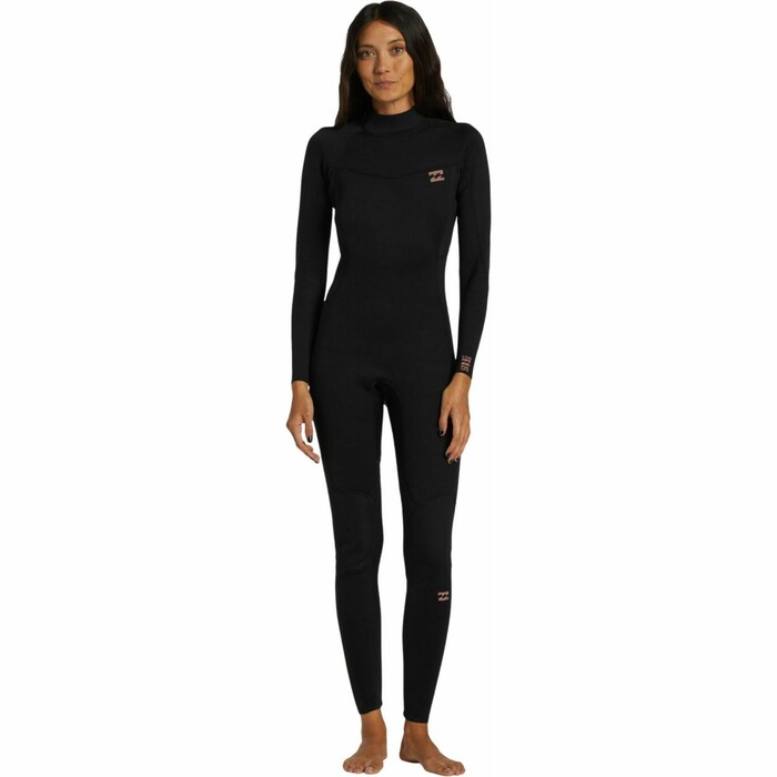 2024 Billabong Mujer Foil 4/3mm Back Zip Neopreno ABJW100185 - Black