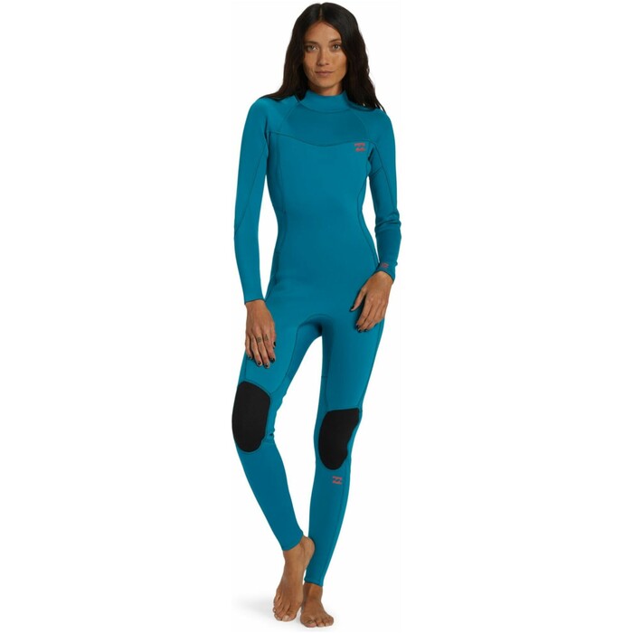 2024 Billabong Mujer Foil 3/2mm Flatlock Back Zip Neopreno ABJW100183 - Marine