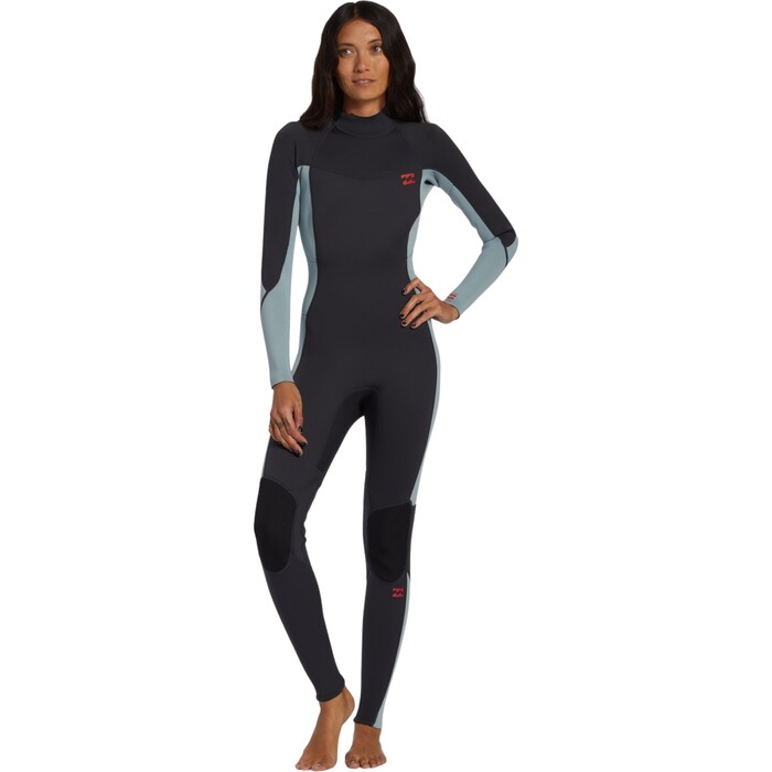 2024 Billabong Womens Foil 4/3mm Back Zip Wetsuit ABJW100185 - Washed Black