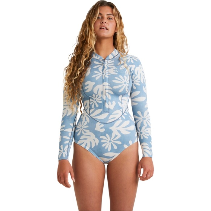 2024 Billabong Mujer Salty Dayz Lite Natural 1mm Manga Larga Traje De Primavera ABJW400128 - Blue Shadow