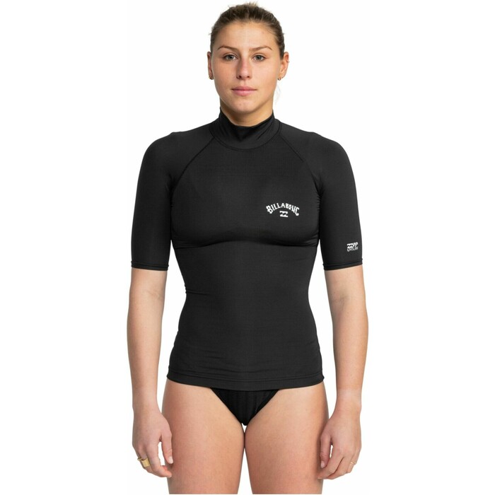 2024 Billabong Mujer Tropic Surf UV50 Chaleco De Lycra De Manga Corta EBJWR03015 - Black