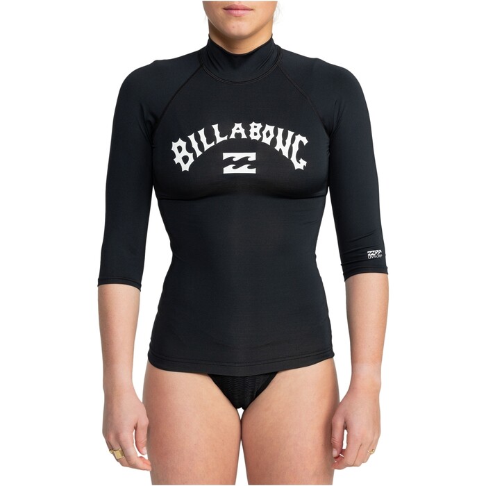 2024 Billabong Mujer Tropic Surf Chaleco De Lycra De Manga Corta EBJWR03019 - Black