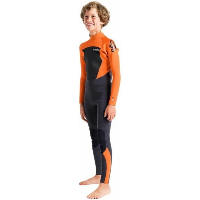 2024 C-Skins Junior Legend 3/2mm GBS Back Zip Wetsuit C-LE32JBZ - Anthracite / Burnt Orange / Black