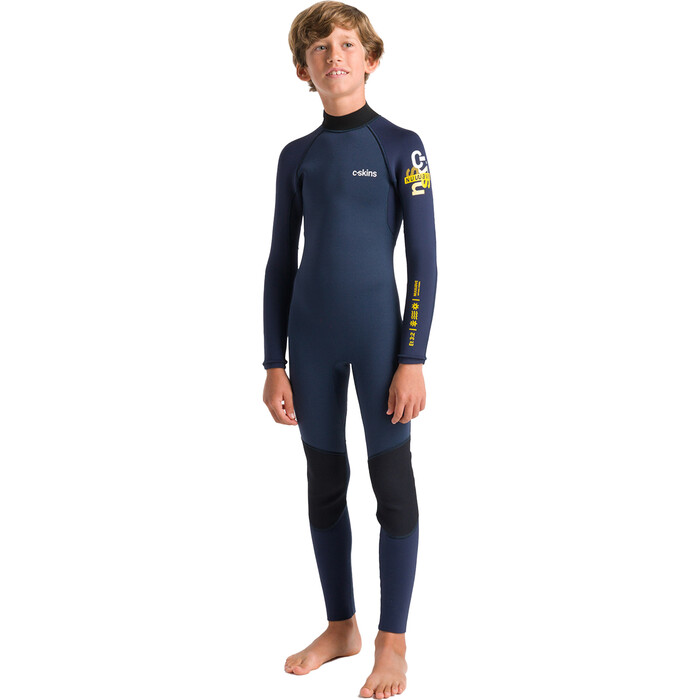 2024 C-Skins Junior NuWave Element 3/2mm Back Zip Wetsuit C-NEL32STJ - Bluestone / Slate / Multi