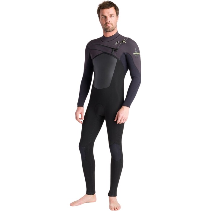 2024 C-Skins Hombres NuWave ReWired 4/3mm Chest Zip Neopreno C-NRW43MCZ - Black / Black X / Meteor