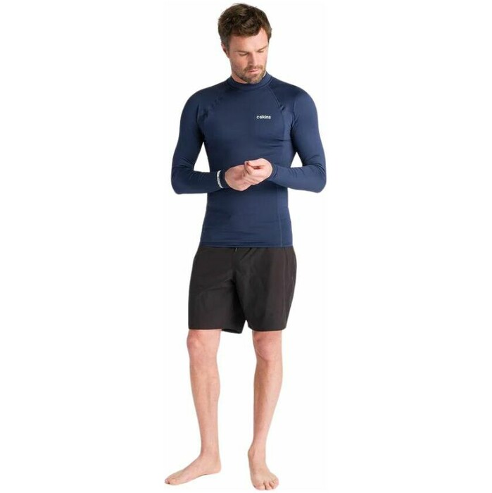 2024 C-Skins Mens NuWave UV Basics Long Sleeve Rash Vest C-NLYLSMC - Bluestone