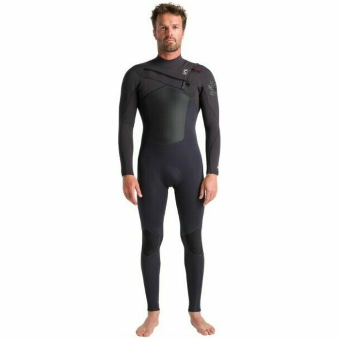 2024 C-Skins Mens ReWired 4/3mm Chest Zip Wetsuit C-RW43MCZ - Anthracite / Meteor X / Wine