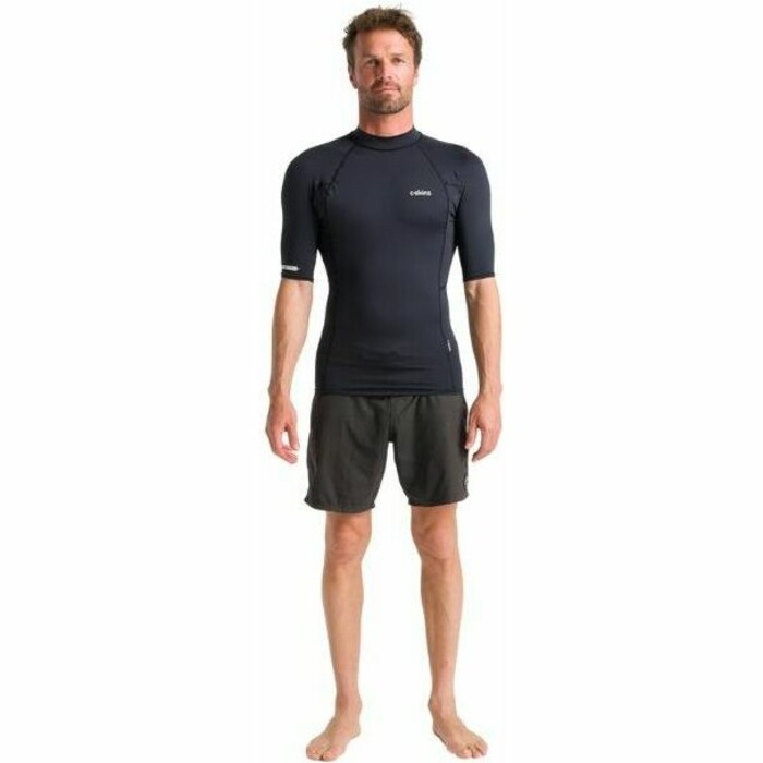 2024 C-Skins Mens UV Skins Basics Short Sleeve Rash Vest C-LYSSMC - Black