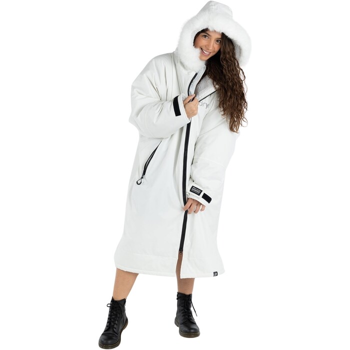 2024 Dryrobe Adulto Advance Cambio De Manga Largo Robe LS-DA-WHT-GRY - White / Grey