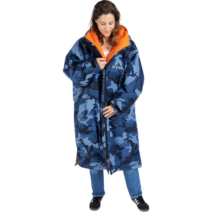 2024 Dryrobe Advance Cambiador De Manga Larga Robe V3 DALSV3 - Camuflaje Azul / Orange