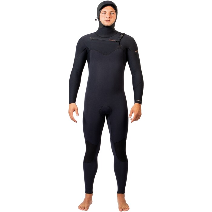 2024 Gul Mens Viper 6/5/4mm Yamamoto Hooded Chest Zip Wetsuit VR1225 - Black