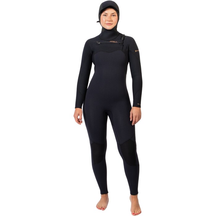 2024 Gul Womens Viper 6/5/4mm Yamamoto Hooded Wetsuit VR1226 - Black