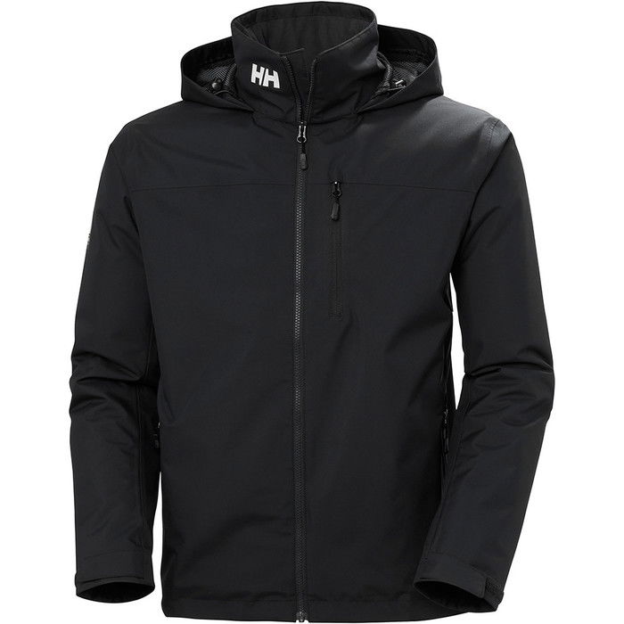 2024 Helly Hansen Hombres Crew Chaqueta Nutica De Capa Intermedia Con Capucha 2.0 34442 - Black