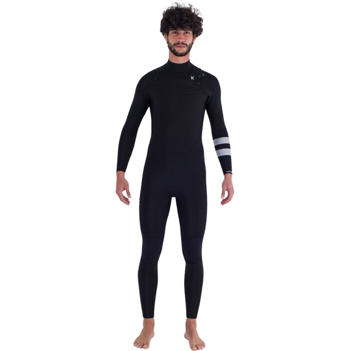 2024 Hurley Mens Advant 4/3mm Chest Zip Wetsuit MFS0013403 - Black