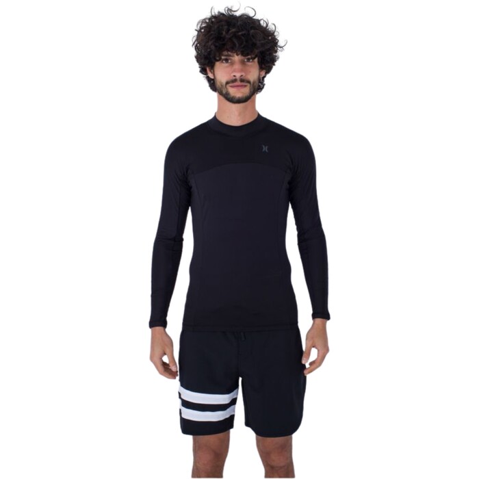 2024 Hurley Hombres Channel Crossing Paddle Series Chaleco De Lycra De Manga Larga MAT0001050 - Black