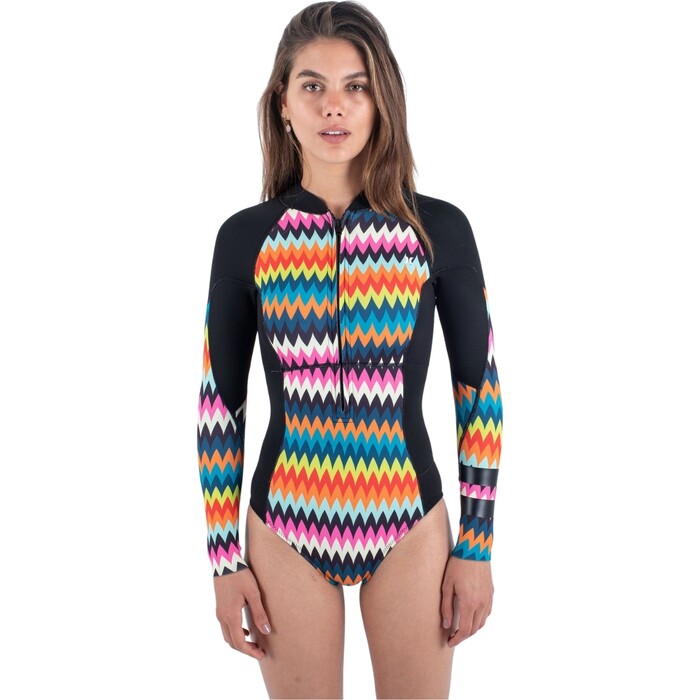 2024 Hurley Mujer Advant 2mm Front Zip Traje De Primavera WSS0013202 - Chevron