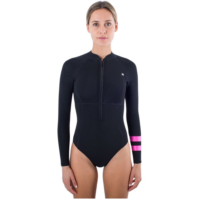 2024 Hurley Mujer Advant 2mm Front Zip Traje De Primavera WSS0013202 - Black