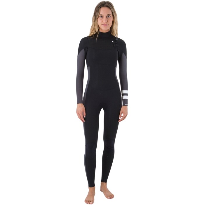 2024 Hurley Mujer Advant 4/3mm Chest Zip Neopreno WFS0013403 - Black