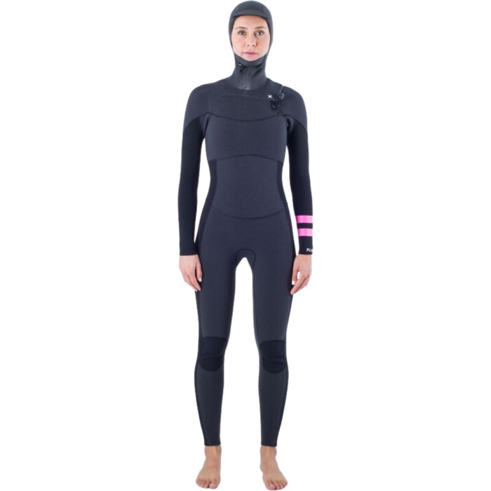 2024 Hurley Mujer Plus 5/3mm Con Capucha Chest Zip Neopreno WFS0012544 - Black / Graphite