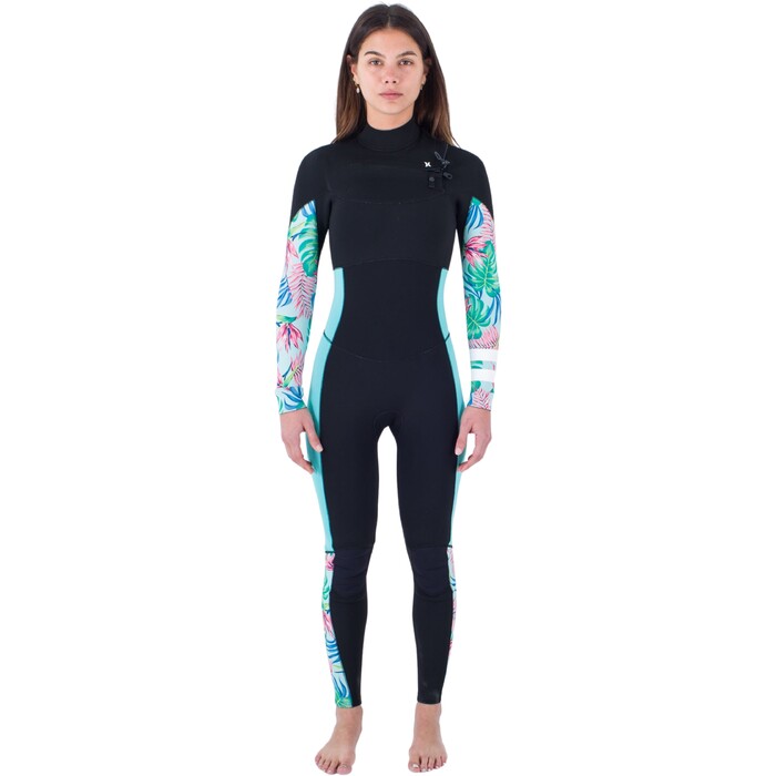 2024 Hurley Womens Plus Printed 4/3mm Chest Zip Wetsuit WFS0012433 - Java Tropical