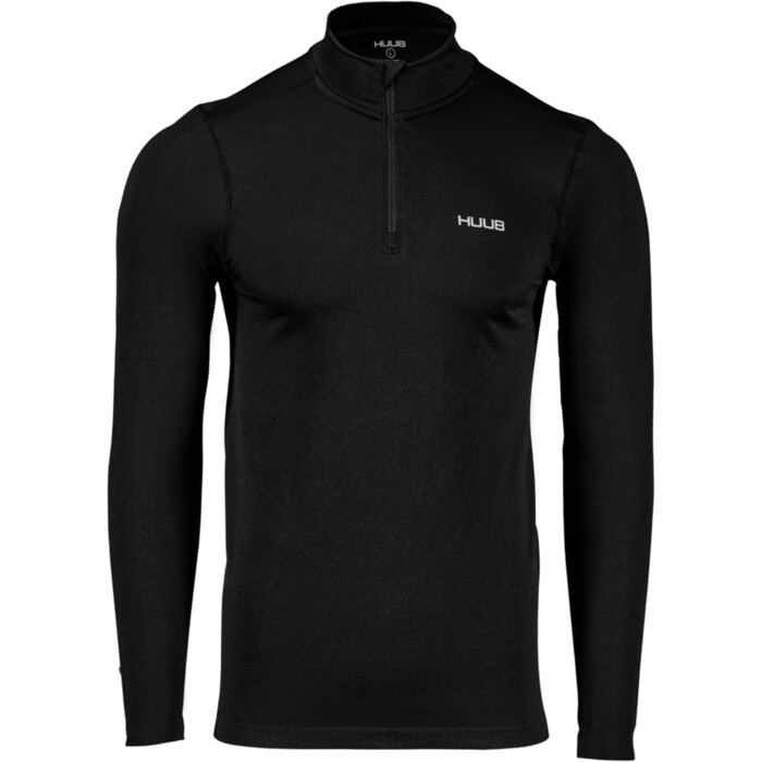 2024 Huub Mens Seamfree Long Sleeve 1/2 Zip Top SEAMFREBHZ - Black