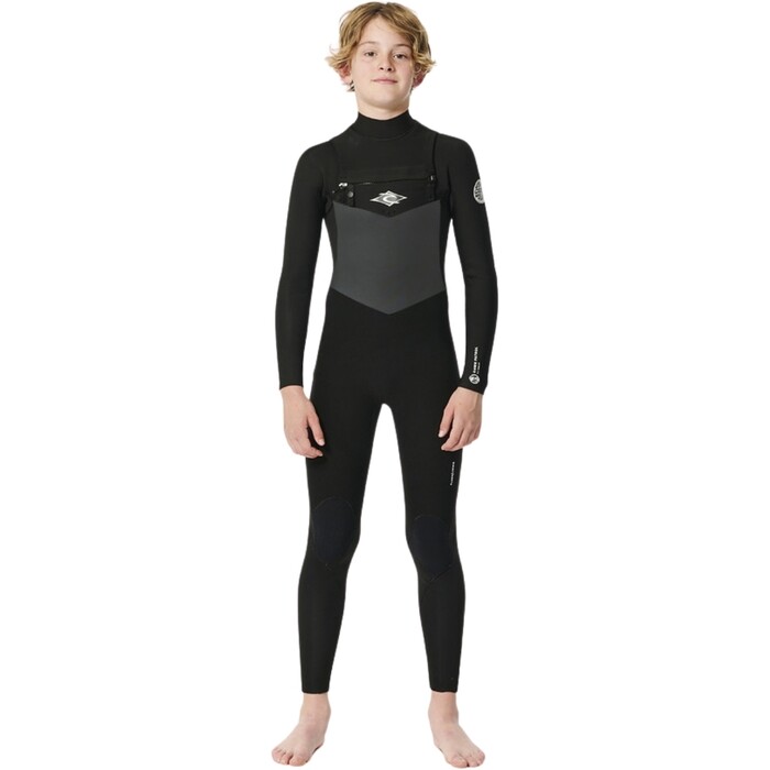 2024 Rip Curl Junior Dawn Patrol 5/3mm Chest Zip Neopreno 13JBFS - Black