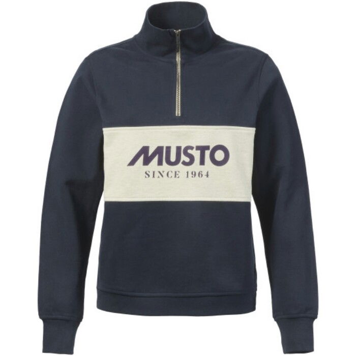 Musto Mujer Navy 2024 Sudadera 1/2 Cremallera 85021 - / Oat