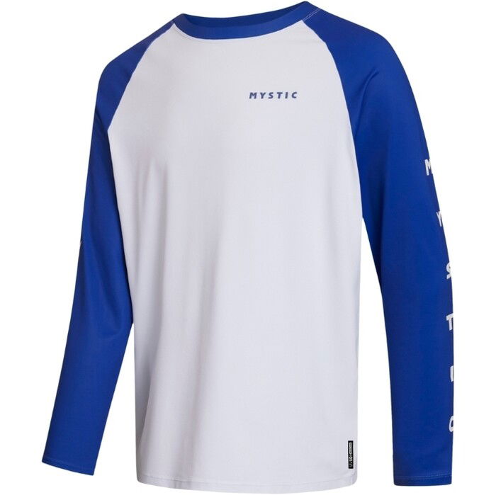 2024 Mystic Mens Bolt Long Sleeve Quickdry Tee 35001.240157 - White / Blue