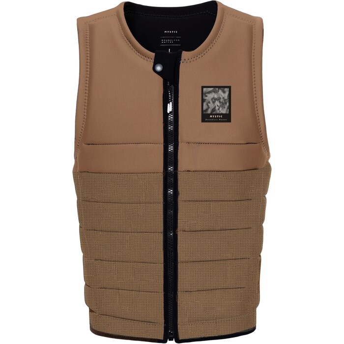 2024 Mystic The Dom Front Zip Wake Impact Vest 35005.240237 - Slate Brown