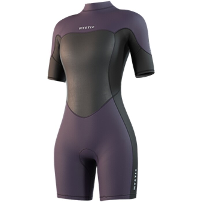 2025 Mystic Mujer Brand 3/2mm Back Zip Flatlock Shorty Neopreno 35000.250064 - Deep Purple