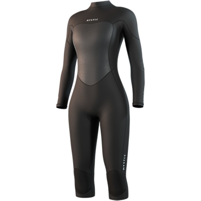 2025 Mystic Womens Brand Long Arm Short Leg 3/2mm Back Zip Flatlock Wetsuit 35000.250061 - Black