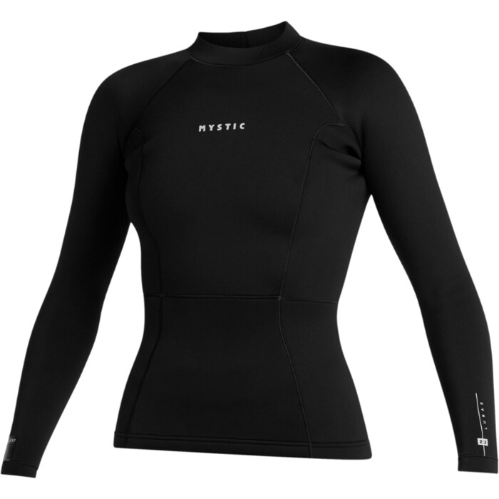 2024 Mystic Womens Lunar 2mm Long Sleeve Wetsuit Top 35001.240224 - Black