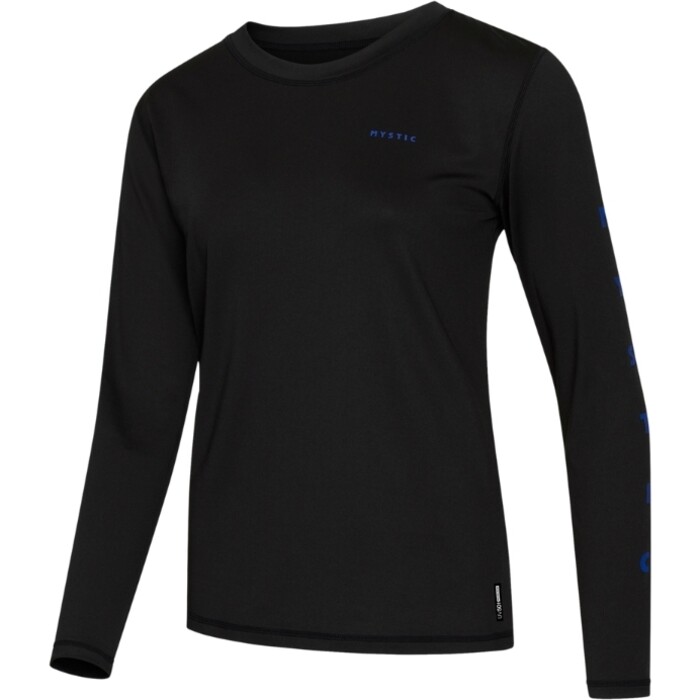 2024 Mystic Womens Solstice Long Sleeve Rash Vest 35001.240171 - Black