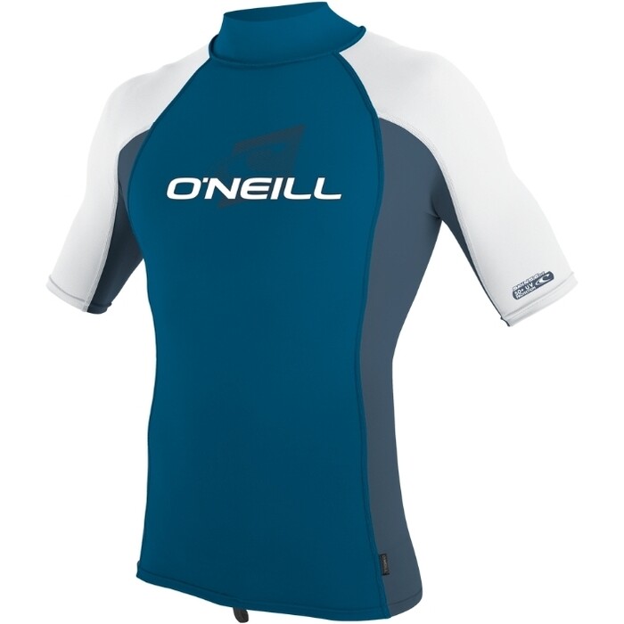 2024 O'Neill Hombres Premium Skins Chaleco Lycra Manga Corta Cuello Tortuga 4517 - Ultra Blue / Copen Azul