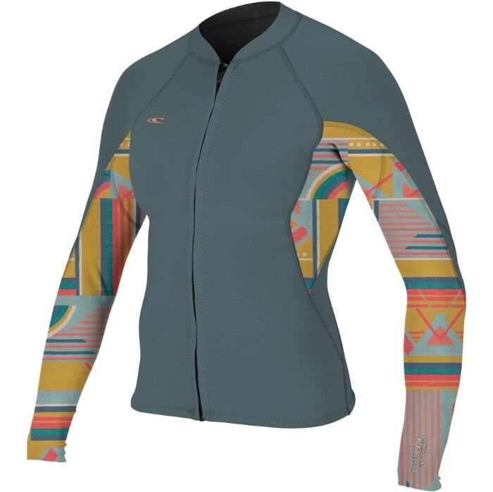 2024 O'Neill Mujer Bahia 1/ 0.5mm Chaqueta Con Cremallera Completa 4933 - Shade / Arta Geo