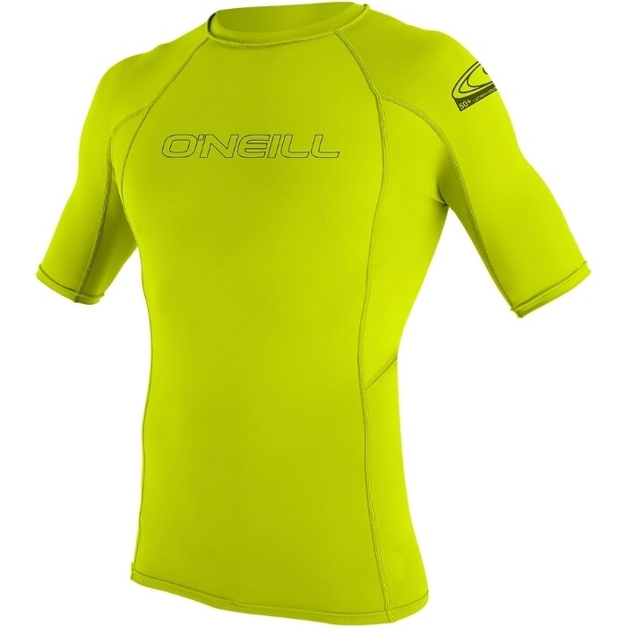 2024 O'Neill Youth Basic Skins Short Sleeve Rash Vest 3345 - Lime