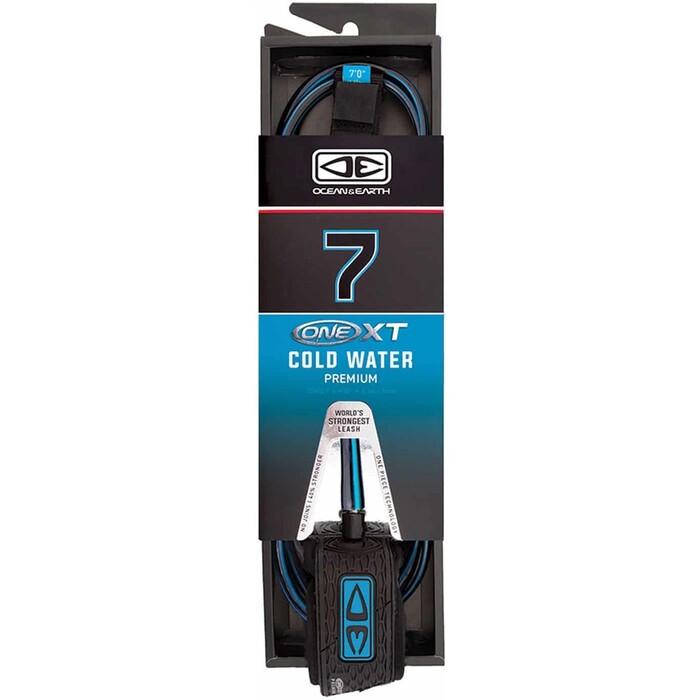 2024 Ocean And Earth Agua Fra Premium One-XT Surf Leash OESLCP60NXT - Black / Azul