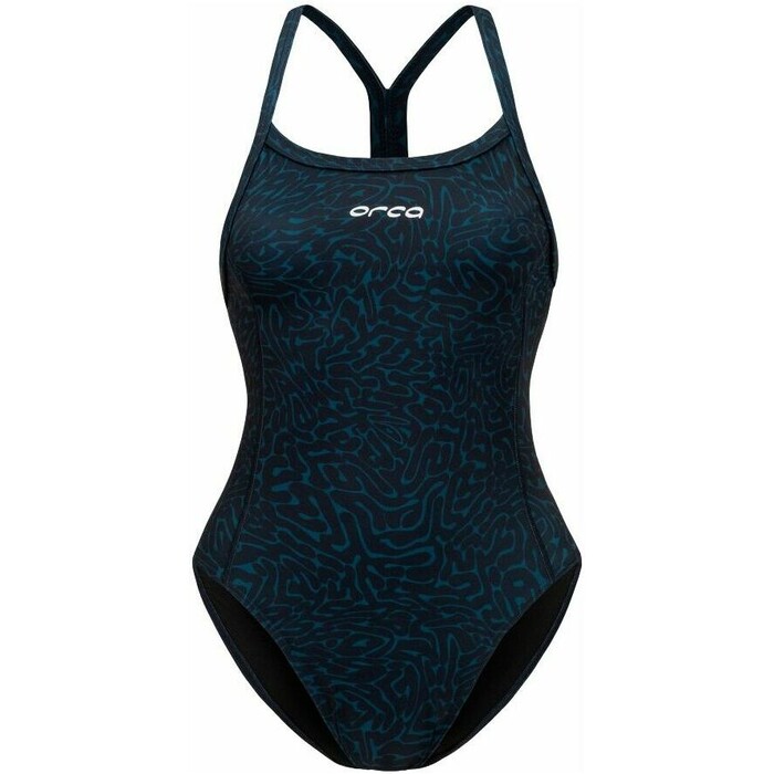 2024 Orca Womens Core One Piece Thin Strap Swimsuit MS53 - Dark Blue Diploria