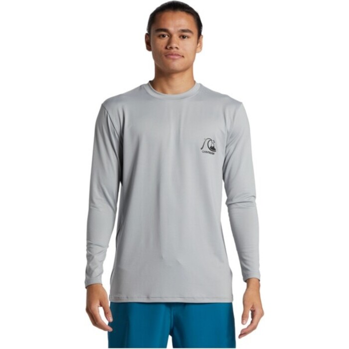 2024 Quiksilver Hombres DNA Bubble Logo Long Sleeve Surf Tee AQYWR03189 - Quarry