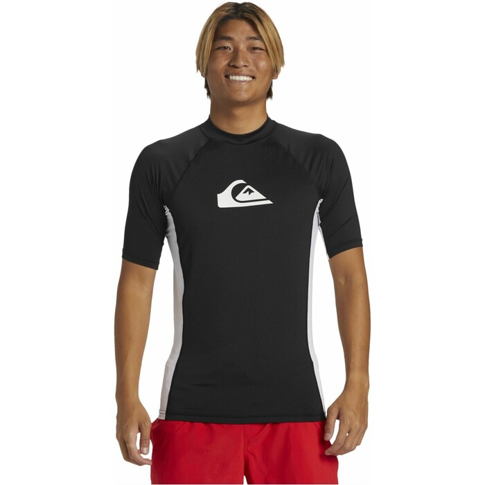 2024 Quiksilver Hombres Everyday Comp UV50 Chaleco De Lycra De Manga Corta AQYWR03141 - Black