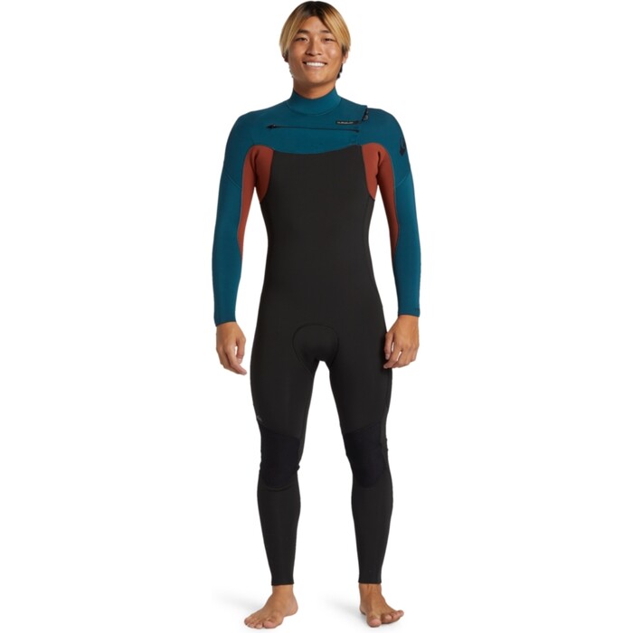 2024 Quiksilver Mens Everyday Sessions 4/3mm Chest Zip Wetsuit EQYW103201 - Midnight Turquoise