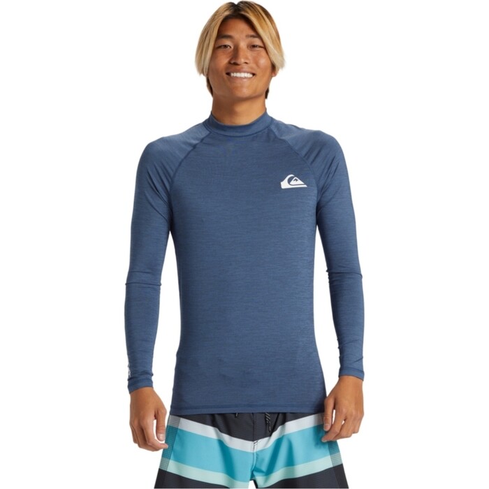 2024 Quiksilver Mens Everyday UPF50 Long Sleeve Rash Vest AQYWR03131 - Vintage Indigo Heather