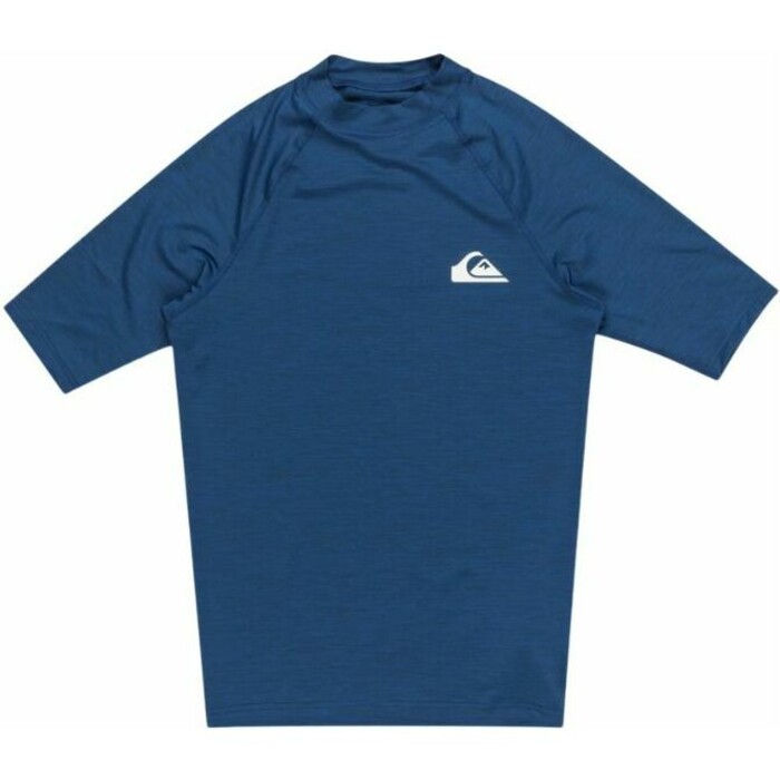 2024 Quiksilver Mens Everyday UV50 Short Sleeve Rash Vest AQYWR03130 - Monaco Blue Heather