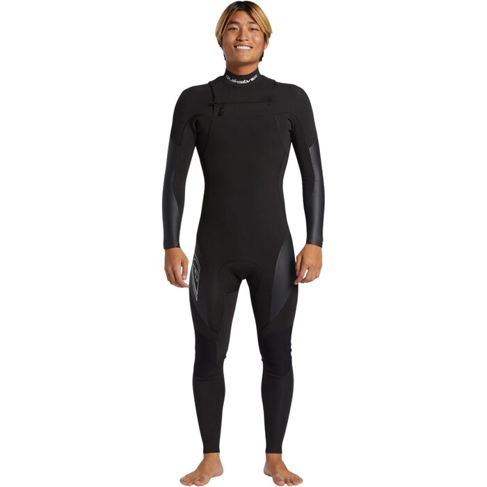 2024 Quiksilver Hombres Mercury 4/3mm Chest Zip Neopreno AQYW103116 - Black