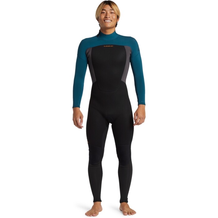 2024 Quiksilver Mens Prologue 3/2mm Flatlock Back Zip Wetsuit EQYW103223 - Midnight Turquoise