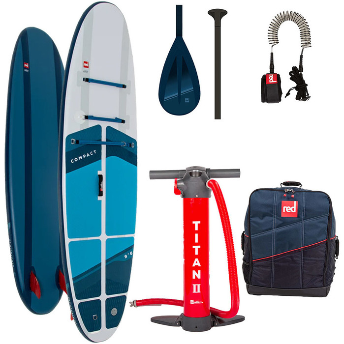 2024 Red Paddle Co 9'6'' Compact Stand Up Paddle Board, Bag, Pump, Paddle & Leash 001-001-001-0093 - Blue