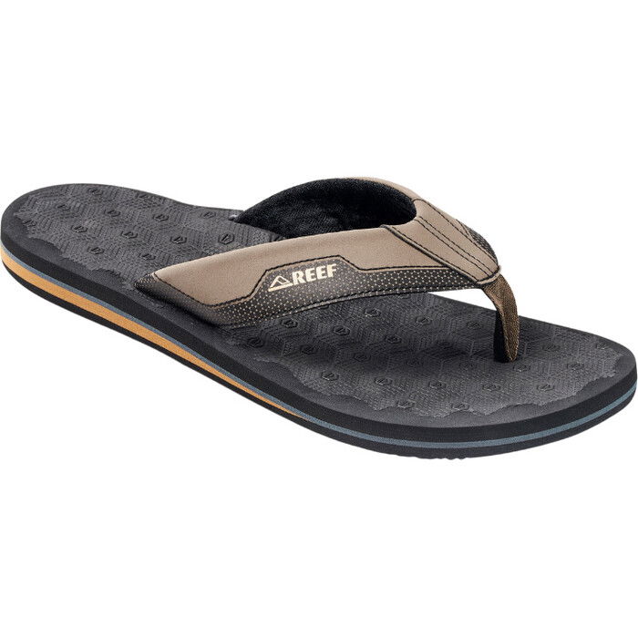 2024 Reef Mens The Ripper Flip Flop Sandals CI8647 - Black / Tan